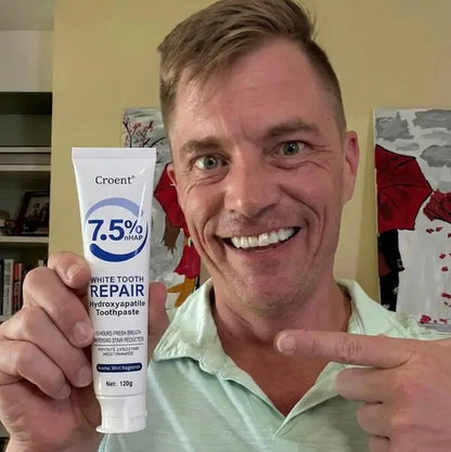 Croent Oral Hydroxyapatite Toothpaste - 7.5% NHAP Formula for Enamel Repair & Whitening, Lysozyme & Nicotinamide for Gum Health, No Fluoride, 120g